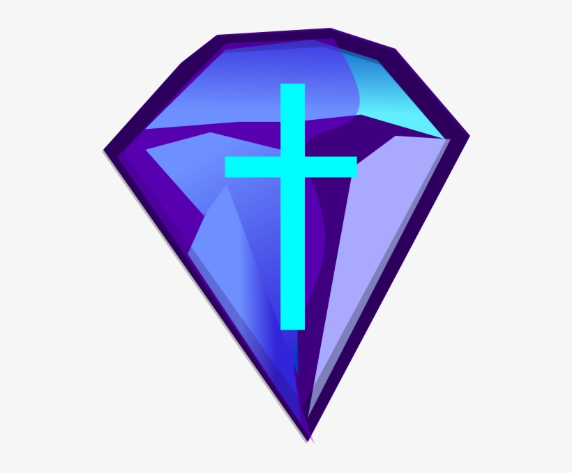 Blue Purple Diamond With Cross Clip Art - Purple And Blue Cross, transparent png