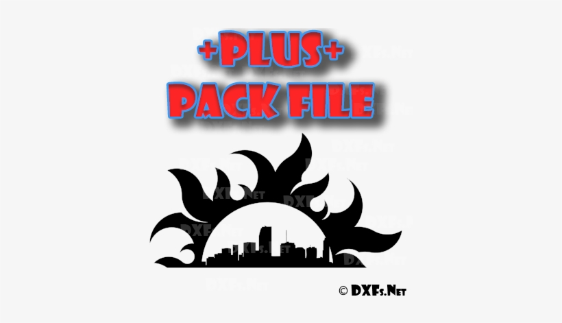 Dxf277-p Sun Cityscape Buildings Silhouette Modern - Half Circle Design Cnc, transparent png