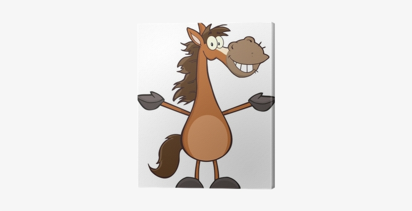 Smiling Horse Cartoon Mascot Character With Open Arms - New Year Horse 2017, transparent png