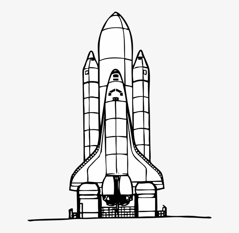 Rocket Launch Spaceship Technology Royalty Free Vector - Space Shuttle Black And White, transparent png