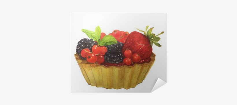 Watercolor Cake With Berries - Berry, transparent png