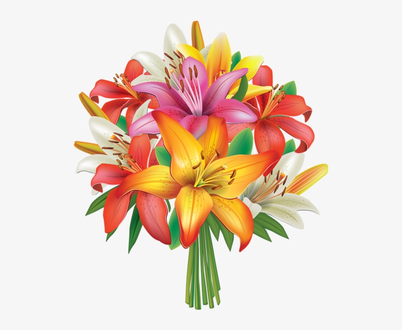 Lily Clipart Floral - Flower Bouquet Clipart Png, transparent png