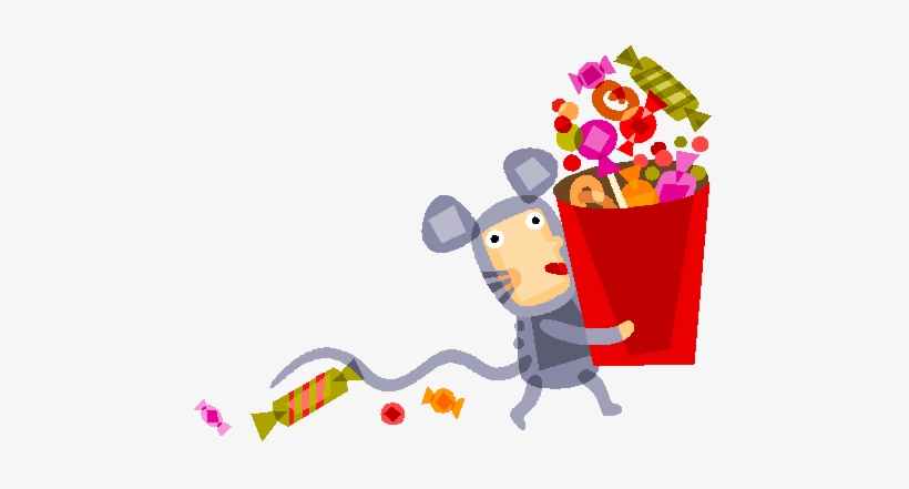 Halloween Trick Or Treat Mouse Animated With Big Bucket - 1st Christmas Bib With Christmas Mouse, transparent png