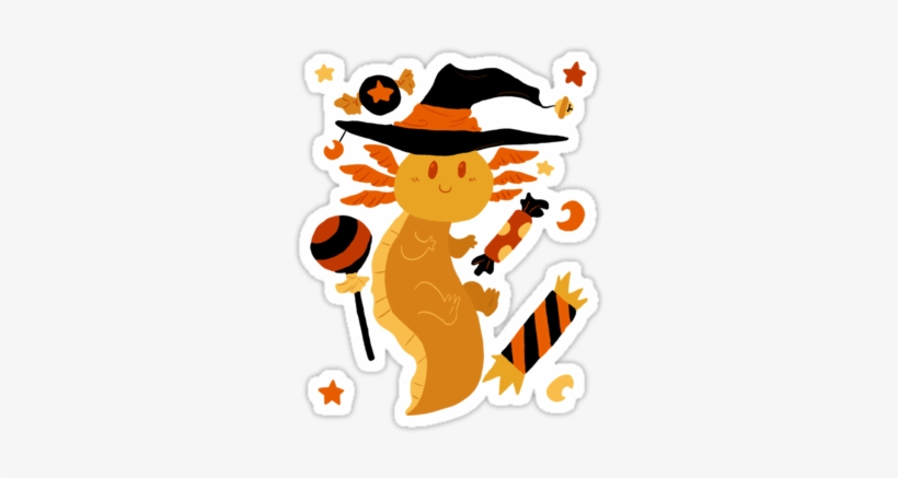 Halloween Candy Axolotl By Saradaboru Axolotl, Halloween - Halloween Axolotl, transparent png