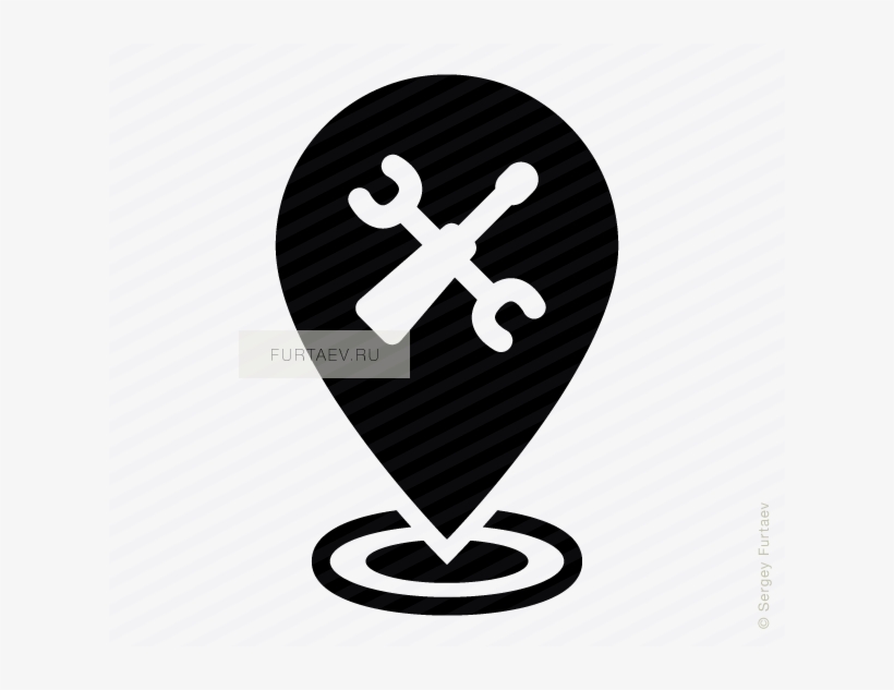 Vector Icon Of Screwdriver And Wrench On Map Marker - Star Map Icons Png, transparent png