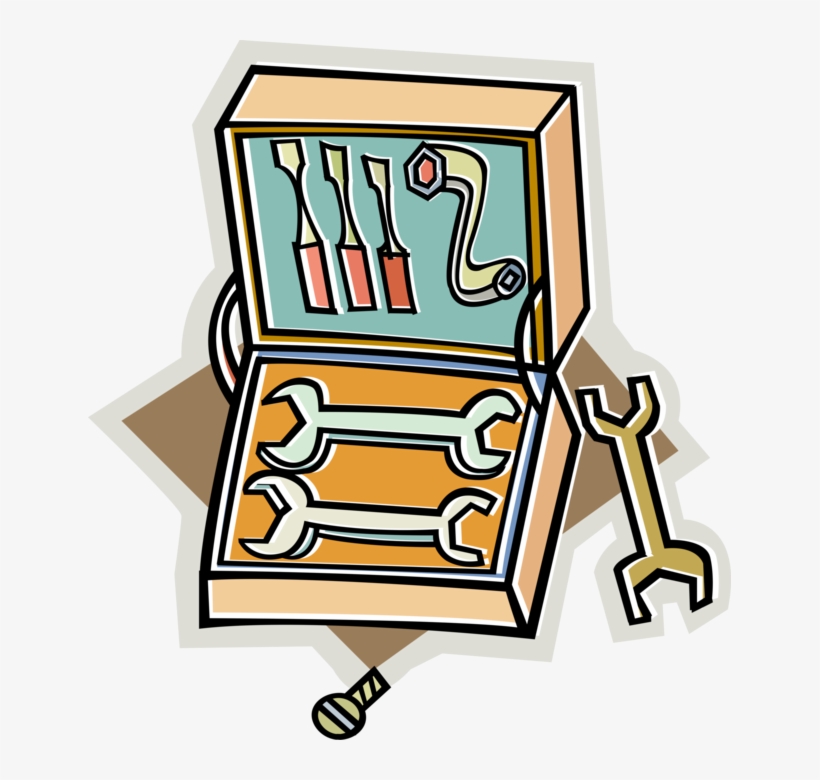 Vector Illustration Of Adjustable Wrench Or Spanner - Tool, transparent png