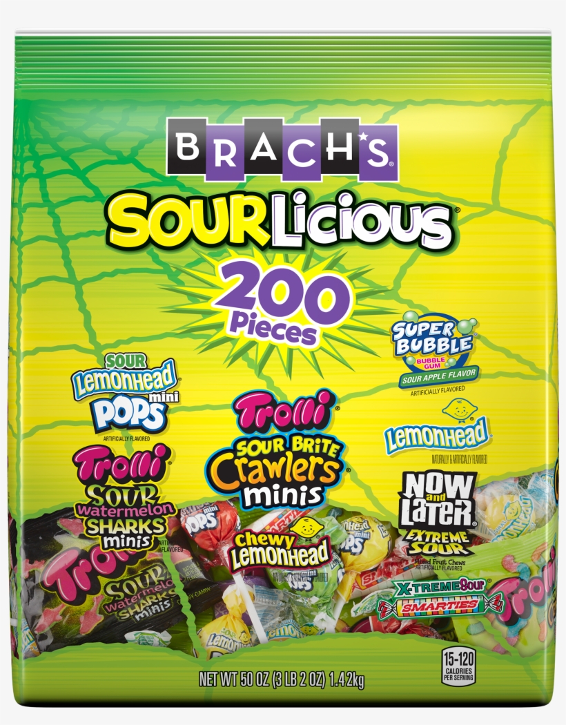 Brach's, Halloween Candy, Sourlicious Assorted Sour - Trolli Sour Brite Crawlers, Minis - 18 Count, 2 Oz, transparent png