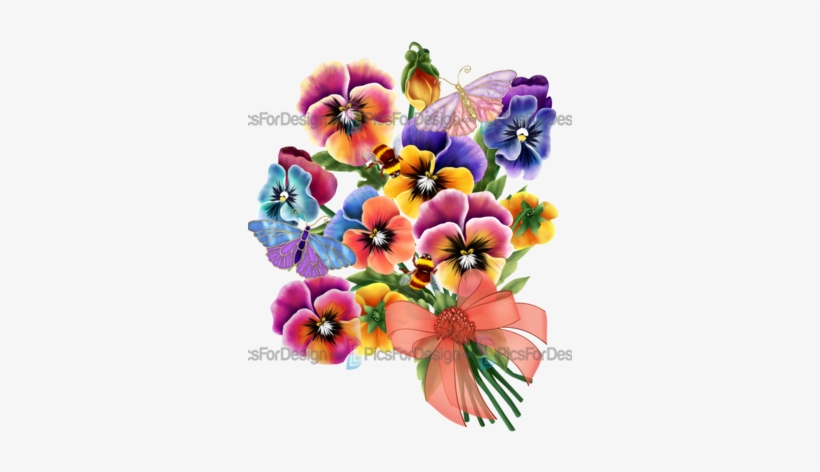 Bouquets Of Pansies - Flower, transparent png