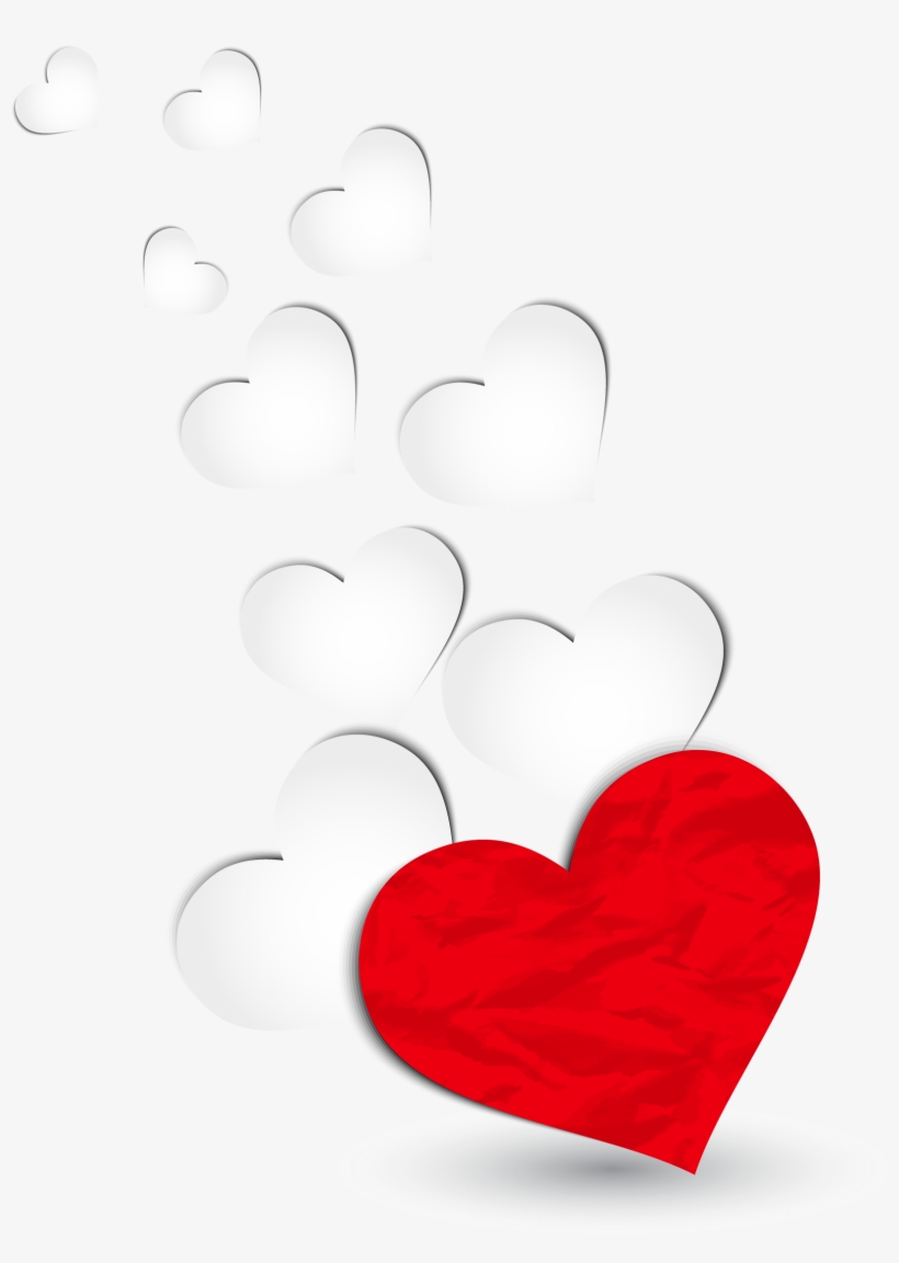 Red And White Hearts Decoration Png Clipart Picture - Heart, transparent png
