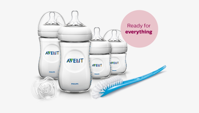 Philips Avent Baby Bottle Starter Sets - Avent Natural Newborn Starter Set 4 Bottles, transparent png