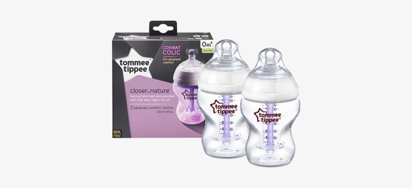 Closer To Nature Advanced Comfort™ Baby Feeding Bottle - Tommee Tippee Advanced Comfort Bottles, transparent png