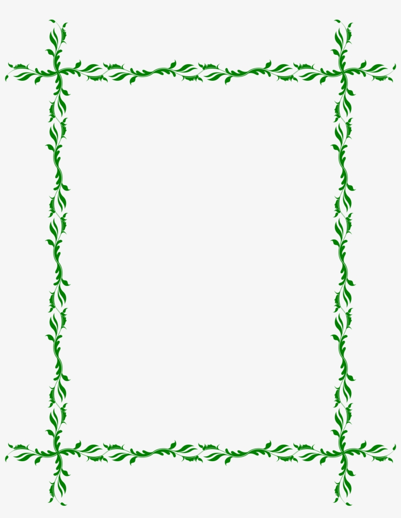 Big Image - Green Leafy Frames Png, transparent png