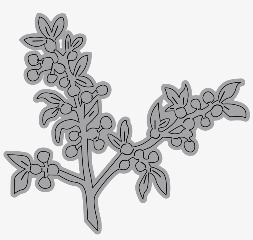 Leafy Berry Branch - Elizabeth Craft Metal Die By Susan's Garden Club-garden, transparent png