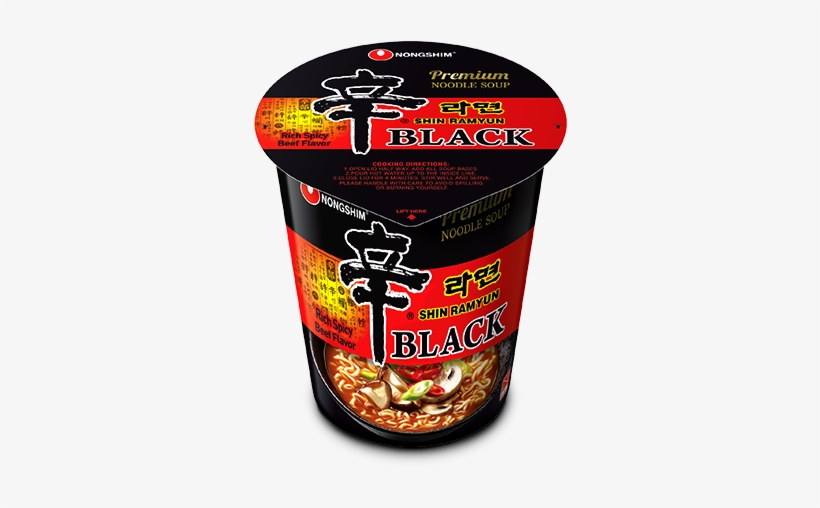 Shin Black Cup Noodle Soup - Shin Black Cup Noodle, transparent png