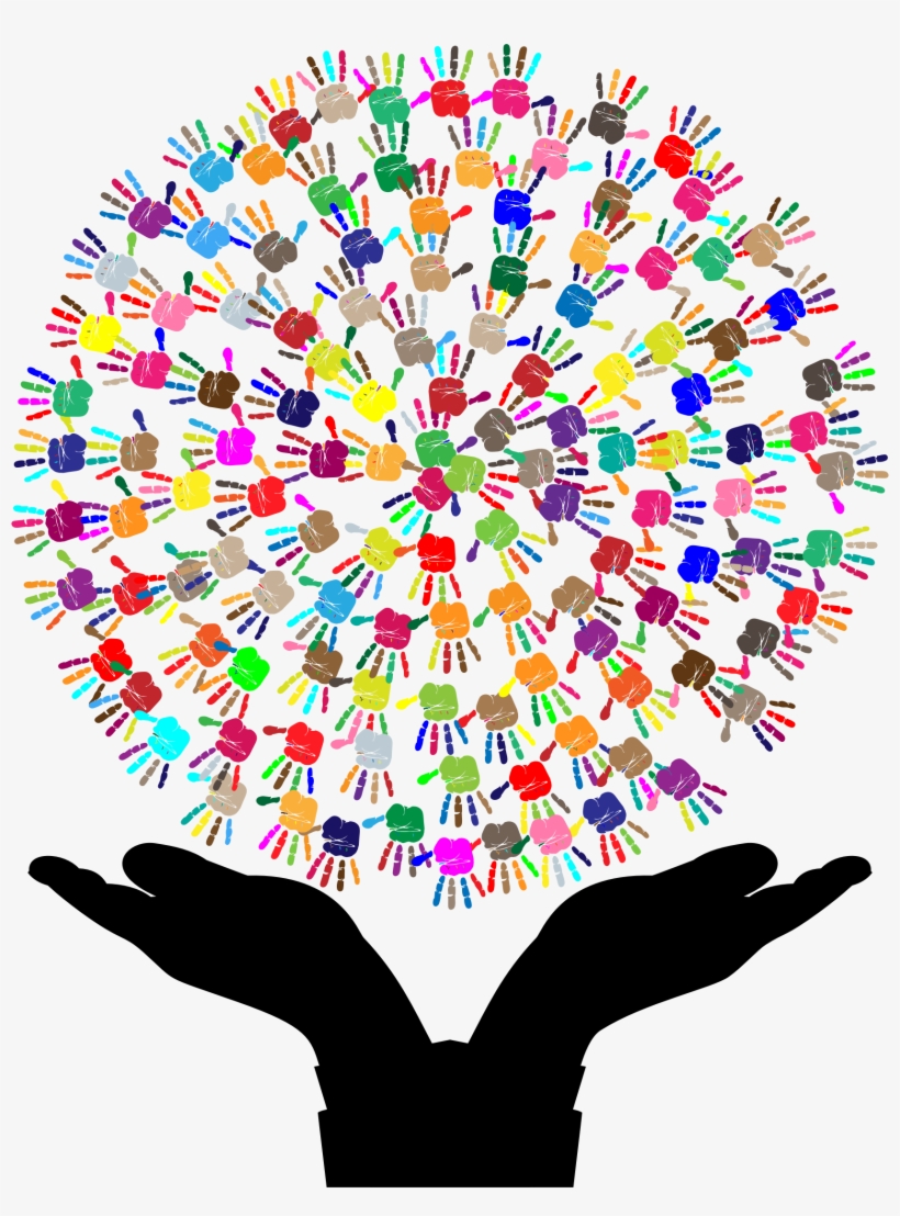 Clipart Freeuse Library Prismatic Hands Big Image Png - Tree With Hands Clipart, transparent png