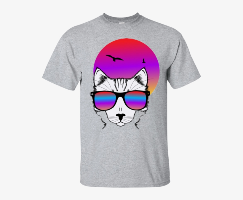 Cool Cat T-shirt - Geek Cat Poster Print (portrait) - A4, 11.7 X 8.3 In, transparent png