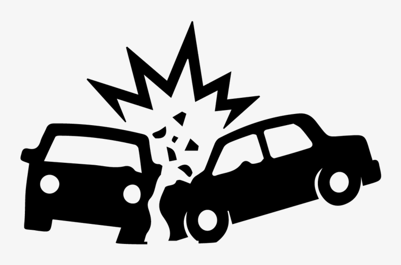 Image Free Download Accident Clipart - Black And White Car Crash Clipart, transparent png