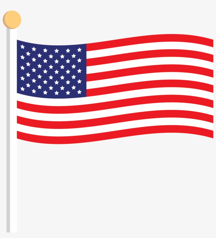 Seven Red Alternating With Six White Representing The - British And American Flag Together, transparent png