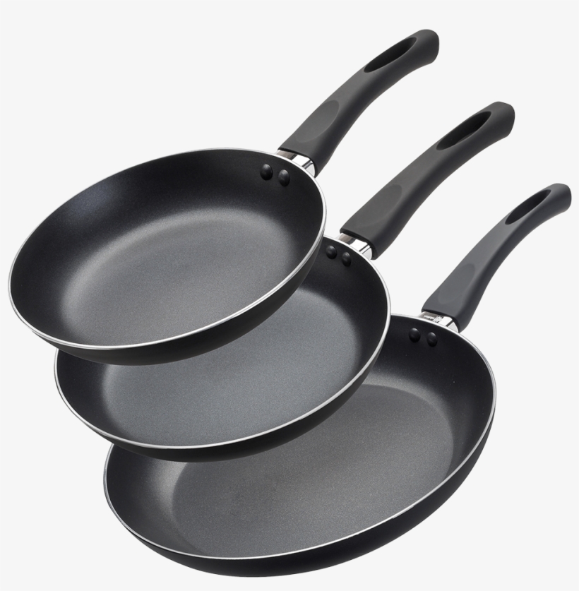Frying Pan Png Free Download - 3-piece Non-stick Skillet Set, transparent png