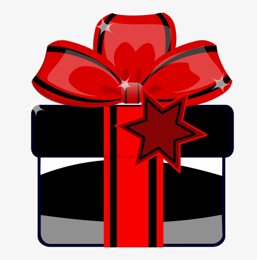Christmas Gift Ribbon Gift Wrapping - Red And Black Present, transparent png
