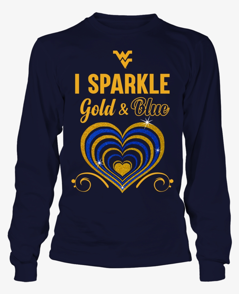 I Sparkle Gold & Blue Heart West Virginia Mountaineers - Just A Small Town Girl Png, transparent png