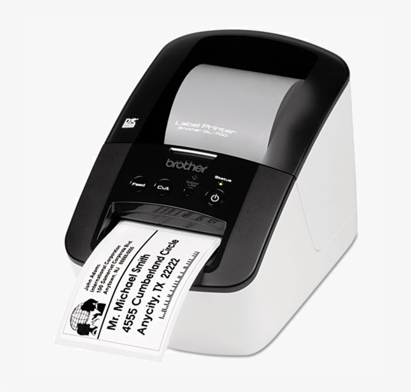 Impresora De Etiquetas De Código De Barras Ql - Brother Ql-700 Monochrome Direct Thermal Label Printer, transparent png