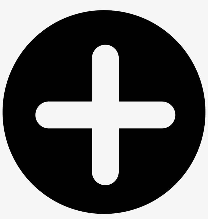 Add Button With Plus Symbol In A Black Circle Comments - Simbolo Mais, transparent png