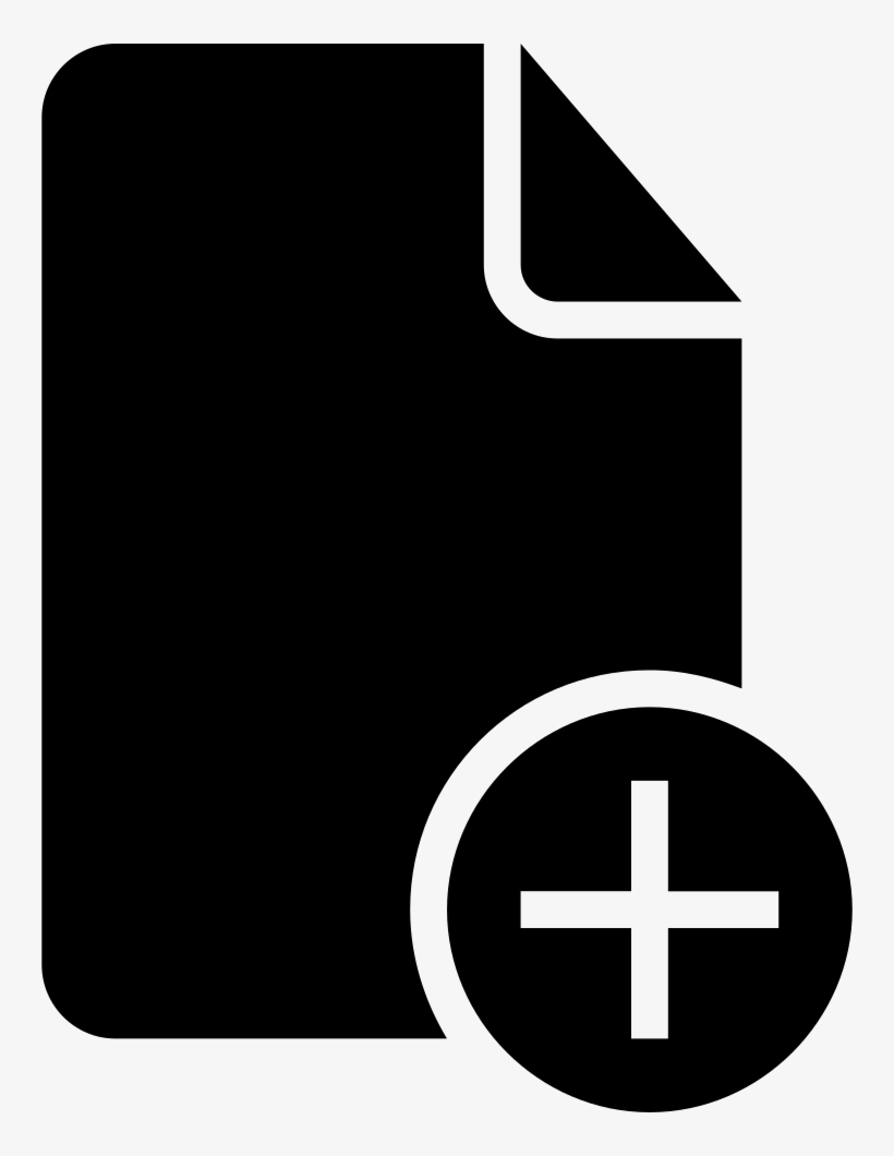 Document Add Black Interface Symbol With Plus Sign - Agregar Icono Png, transparent png