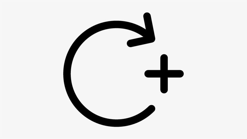 Clockwise Rotating Circular Arrow With Plus Sign Vector - Sentido Horario Y Antihorario, transparent png