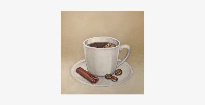 Watercolor Illustration Of Coffee Cup Poster • Pixers® - Coffee, transparent png