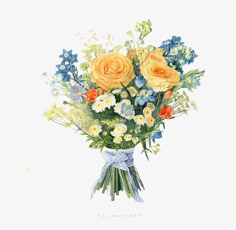 Rose Bouquet Png - 一 束 花 卡通, transparent png
