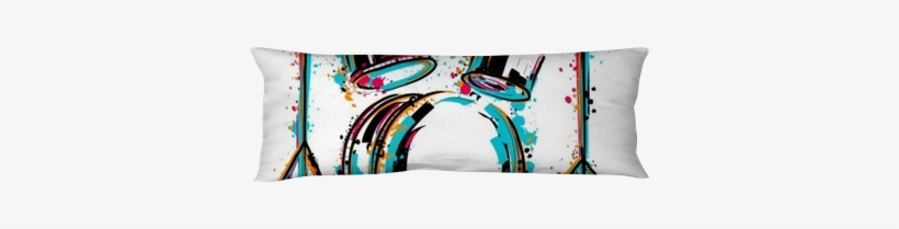Drum Kit With Splashes In Watercolor Style - Colorful Drums, transparent png