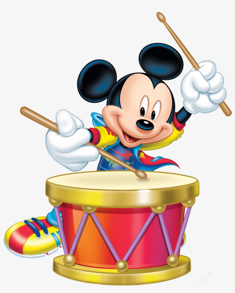 Mickey Mouse With Drum Transparent Png Clip Art Image - Mickey Mouse On Drums, transparent png