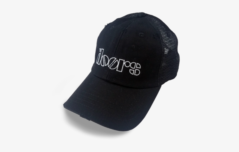 The Doors Vintage Distressed Logo Cap Black - North Face Logo Gore Hat, transparent png