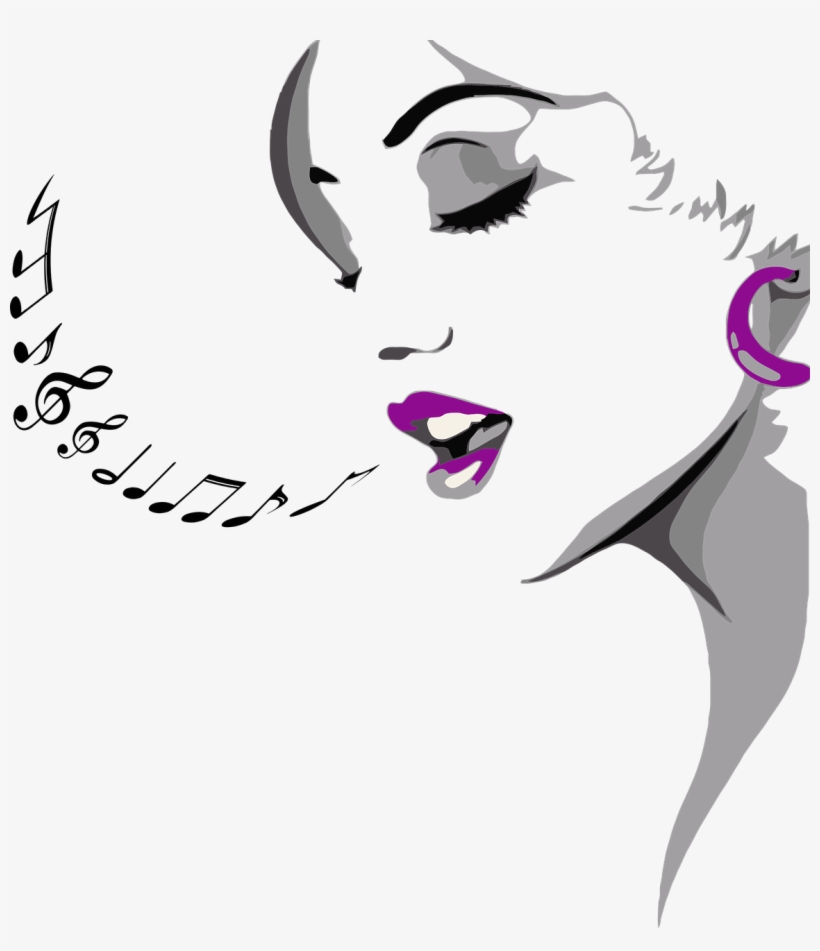 Silhouette Singing Woman Music Song - Singing Woman, transparent png