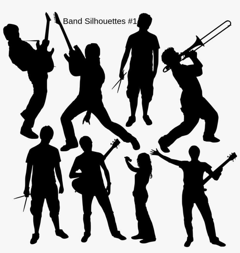 File - Band Silhouettes - Svg - Band Silhouette, transparent png