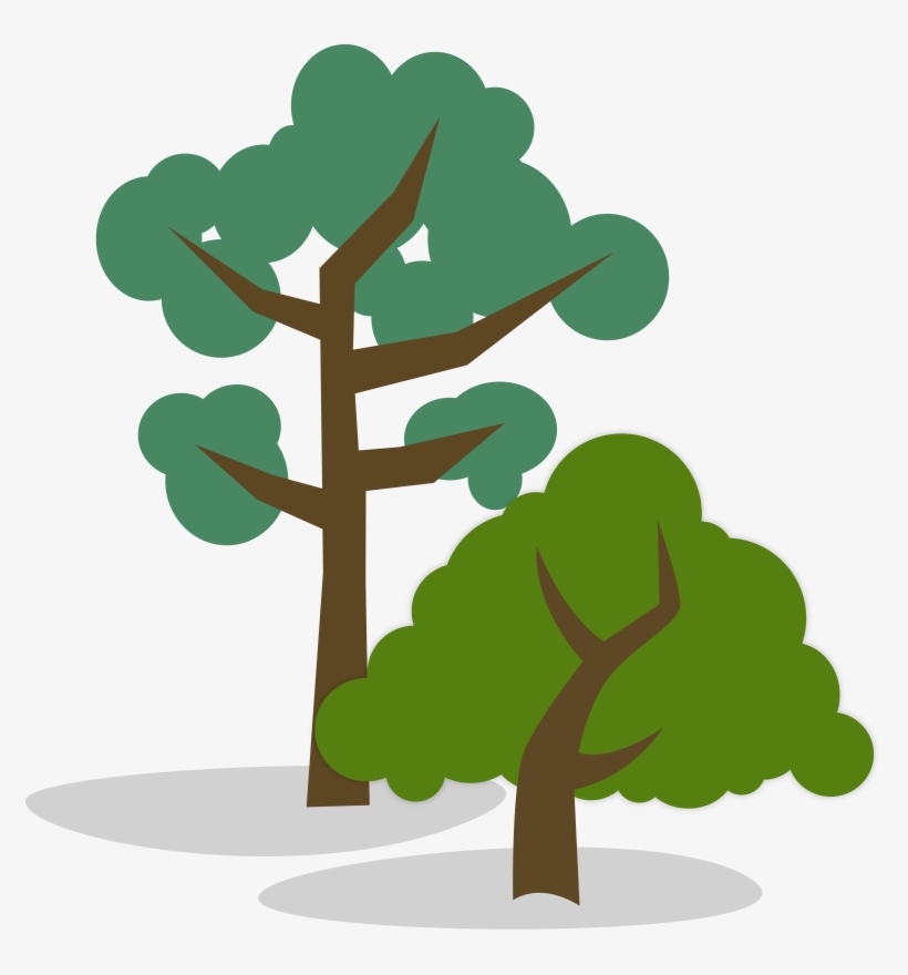 Stylized Illustration Of One Tall And One Short Tree - Tall Tree Short Tree, transparent png