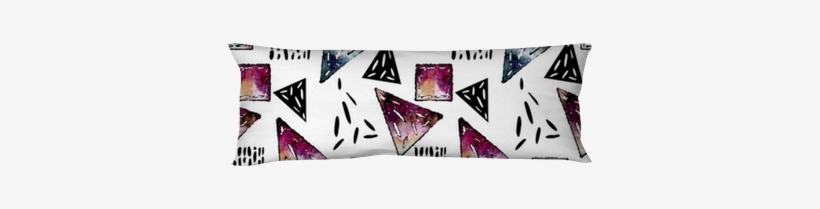 Seamless Pattern Of Watercolor Galaxy, Triangles And - Patchwork, transparent png