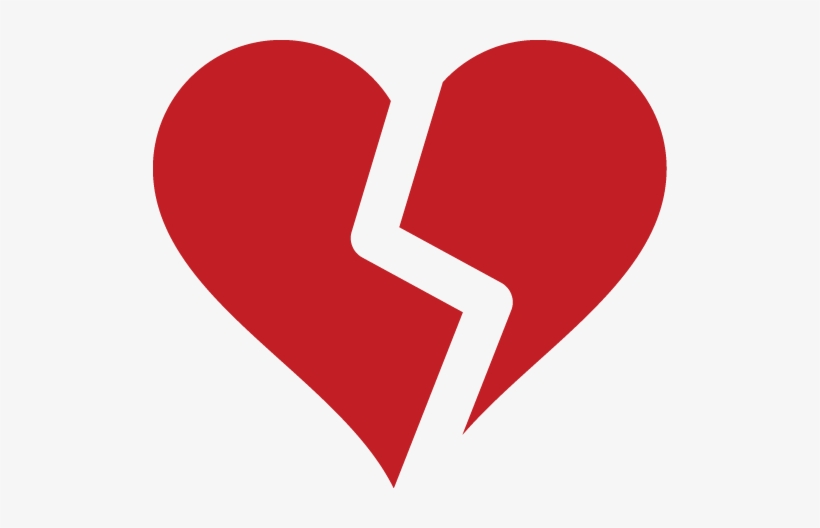 Broken Heart Silhouette - Red Broken Heart Png, transparent png