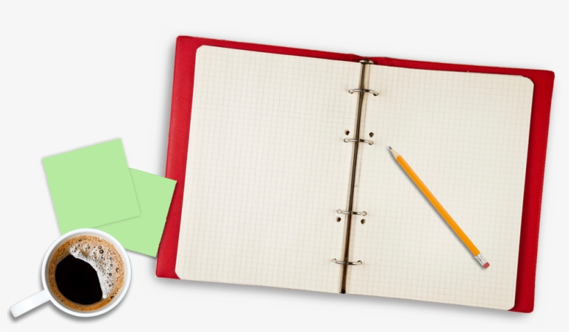 Open Notebook, Pencil, Pad Of Sticky Notes, And Cup - Gebraucht: Die 9 Todsünden Im Job - Stevens, R. Paul, transparent png