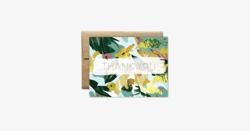 Foil Yellow Floral Thank You Card - Shelter, transparent png