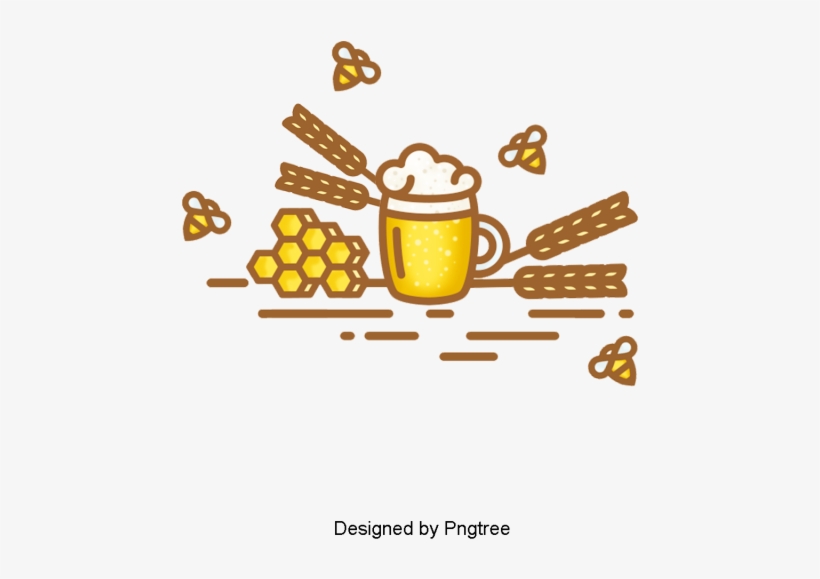 Aesthetic Cartoon Beer Summer Drink, Beautiful, Exquisite, - Beer, transparent png