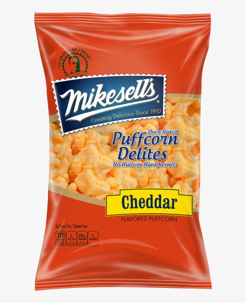 Original Puffcorn Delites Mikesells Png Puff Corn Hulless - Mikesell's Cheddar Oven Baked Puffcorn Delites, 5.5, transparent png