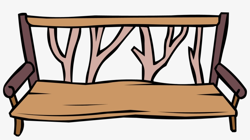 Log Bench - Png - Club Penguin Bench, transparent png