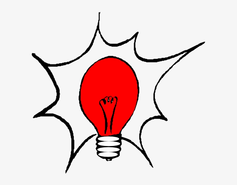 Bulb Clipart Here - Red Light Bulb Clip Art, transparent png