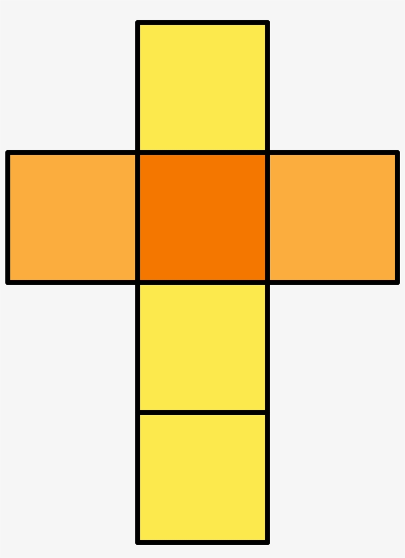 Hexahedron Flat Color - Net Figure Of Cube, transparent png