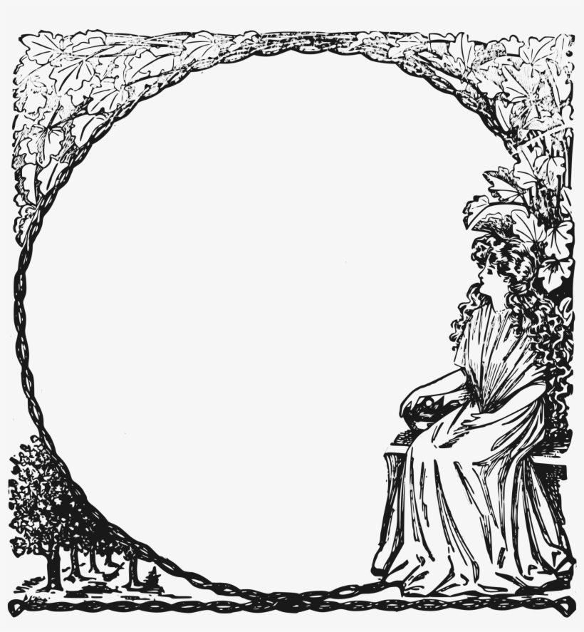 Vintage People Clip Art - Art Nouveau Frame Tree, transparent png