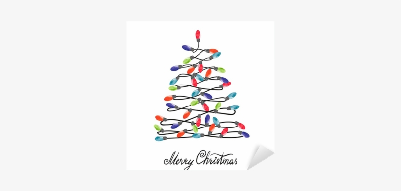 Vinilo Pixerstick Árbol De Navidad Hecho De Bombillas - Christmas Day, transparent png