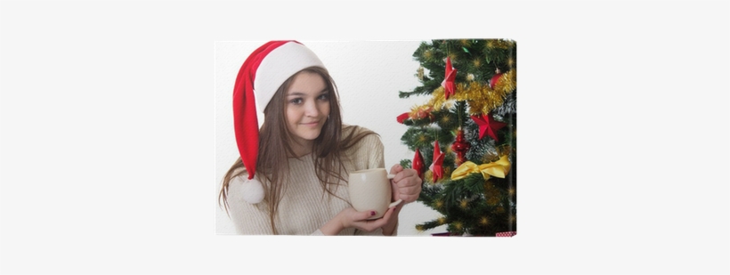 Cuadro En Lienzo Adolescente Con La Taza De Café Bajo - Coffee, transparent png