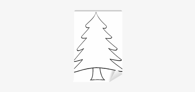 Fotomural Esquema Del Árbol De Navidad De La Historieta - Pine Tree Clip Art, transparent png